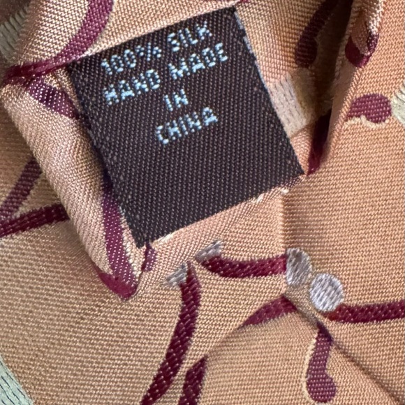 Tasso Elba Gold and Burgundy Patterned Tie - Picture 7 of 10